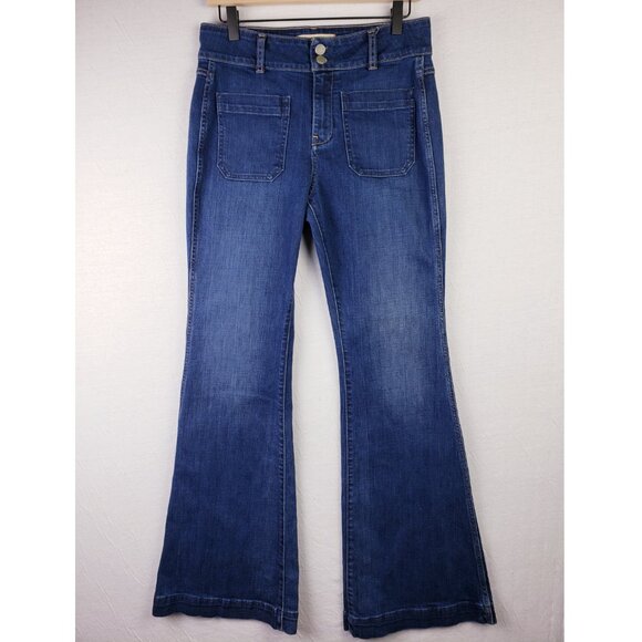 Anthropologie Holding Horses Flare Jeans Bell Bottom 70s Vibe High Waist size 29 - Picture 2 of 13